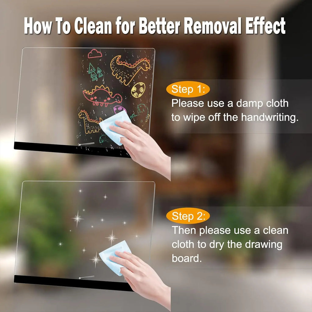 Kolorowa tablica LED z lampką nocną — akrylowa tablica DIY z 7 markerami.